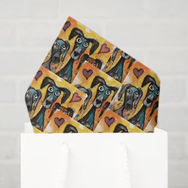 Happy Valentine's Day Tissue Paper Dog Red Hearts Tissuepapier