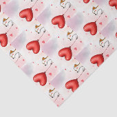 Happy Valentine's Day Tissue Paper Dog Red Hearts Tissuepapier (Detail)