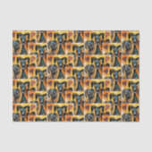 Happy Valentine's Day Tissue Paper Dog Red Hearts Tissuepapier (Voorkant)