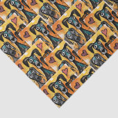 Happy Valentine's Day Tissue Paper Dog Red Hearts Tissuepapier (Detail)