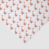 Happy Valentine's Day Tissue Paper Fox Red Hearts Tissuepapier (Detail)