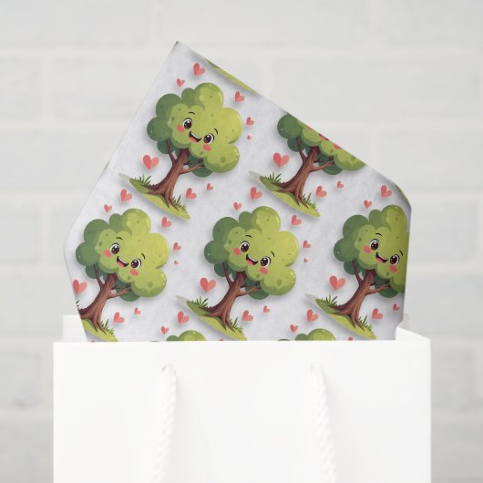 Happy Valentine's Day Tissue Paper Tree Red Hearts Tissuepapier (Cadeauzakje)