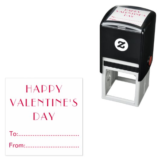 Happy Valentines Day To From Personalized Zelfinktende Stempel (In situ)