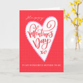 Happy Valentine's Day to Mother-To-Be w Big Heart  Kaart (Gele Bloem)