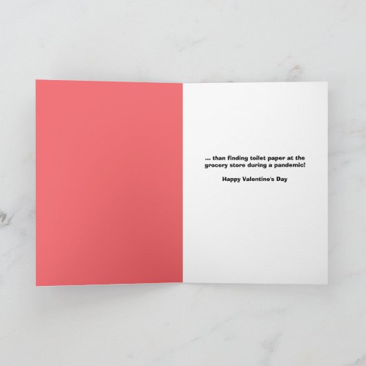 Happy Valentine's Day Toilet Paper Pandemische Hum Feestdagen Kaart (Binnen)