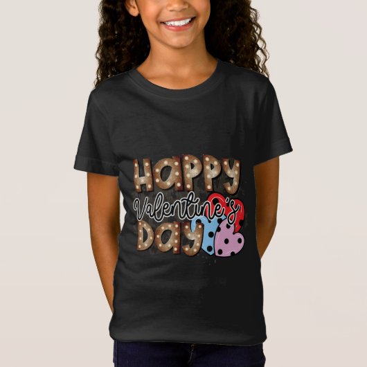 Happy Valentines Day Tomte Drie roze harten Garde T-shirt (Voorkant)