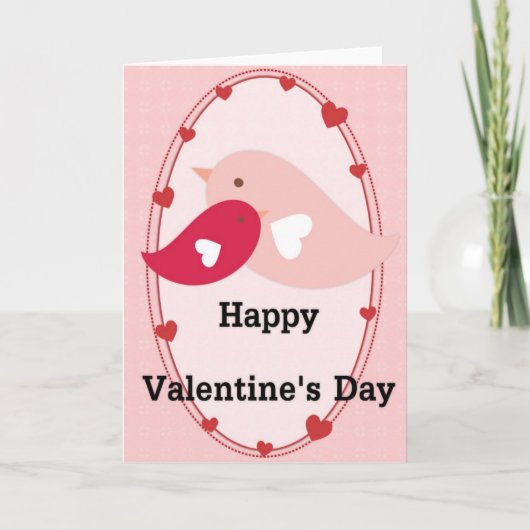 Happy Valentine's Day Tortelduifjes Kaart d2 (Voorkant)
