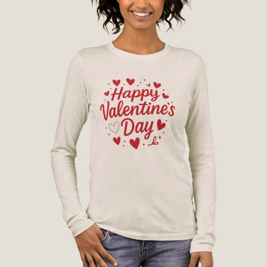 Happy Valentine's Day Tri-Blend Shirt (Voorkant)