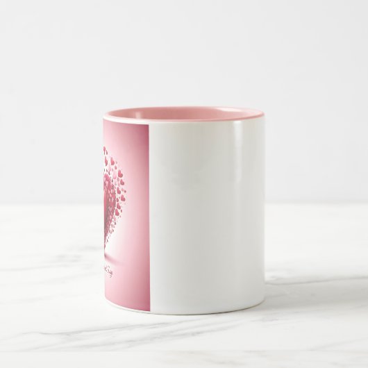 Happy Valentines Day Tweekleurige Koffiemok (Center)