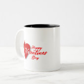 Happy Valentine's Day Two-Tone Coffee Mok (Voorkant links)