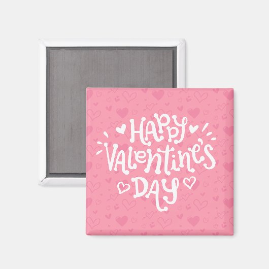 Happy Valentine's Day Typografie | Magneet (Voorkant / Achterkant)