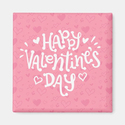 Happy Valentine's Day Typografie | Magneet (Voorkant)