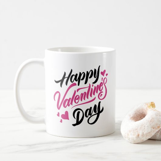 Happy Valentine's Day Typografie | Mok (Met donut)