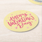 Happy Valentine's Day Typografie | Onderzetter pap (Gebogen)
