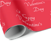 Happy Valentine's Day Typografie Rood Cadeaupapier (Rol Hoek)