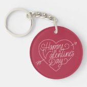 Happy Valentine's Day Typografie | Sleutelhanger (Voorkant)