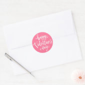 Happy Valentine's Day Typografie | Stickerzegel Ronde Sticker (Envelop)