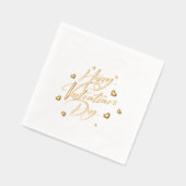 Happy Valentine's Day Typography Hearts Folie Servetten (Links)