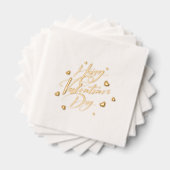 Happy Valentine's Day Typography Hearts Folie Servetten (Insitu (Gestapeld))