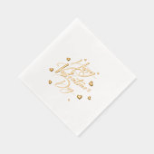 Happy Valentine's Day Typography Hearts Folie Servetten (Rechts)