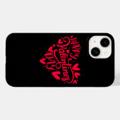 Happy Valentines Day Valentijn Hartvorm Case-Mate iPhone Case (Achterkant (horizontaal))