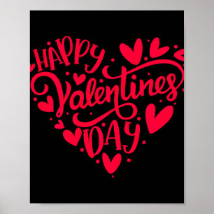 Happy Valentines Day Valentijn Hartvorm Poster