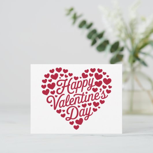 Happy Valentines Day Valentijn Love Heart Briefkaart (Staand voorkant)
