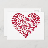 Happy Valentines Day Valentijn Love Heart Briefkaart (Voorkant / Achterkant)