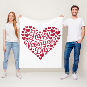Happy Valentines Day Valentijn Love Heart Fleece Deken