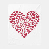 Happy Valentines Day Valentijn Love Heart Fleece Deken (Voorkant)