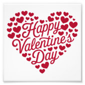 Happy Valentines Day Valentijn Love Heart Foto Afdruk (Voorkant)