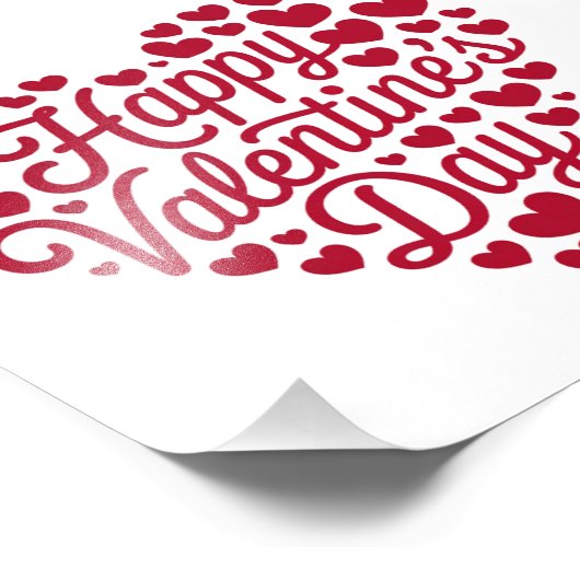 Happy Valentines Day Valentijn Love Heart Foto Afdruk (Hoek)