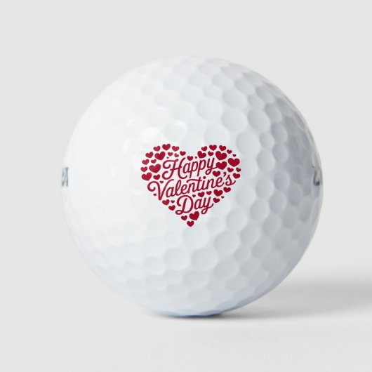 Happy Valentines Day Valentijn Love Heart Golfballen (Voorkant)