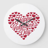 Happy Valentines Day Valentijn Love Heart Grote Klok (Voorkant)