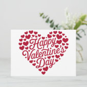 Happy Valentines Day Valentijn Love Heart Kaart (Staand voorkant)