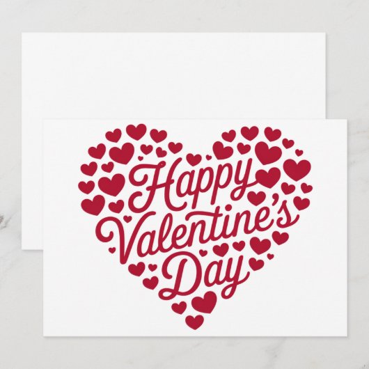 Happy Valentines Day Valentijn Love Heart Kaart (Voorkant / Achterkant)