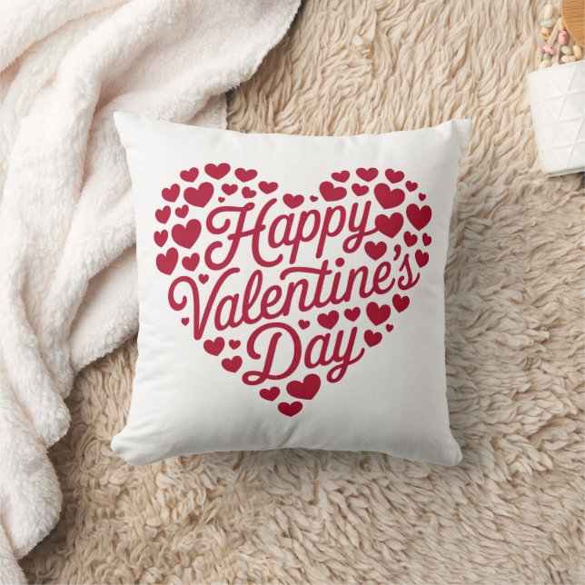 Happy Valentines Day Valentijn Love Heart Kussen (Deken)