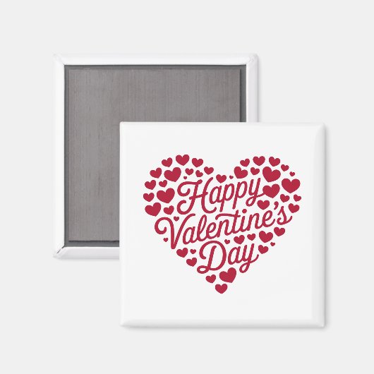 Happy Valentines Day Valentijn Love Heart Magneet (Voorkant / Achterkant)