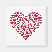 Happy Valentines Day Valentijn Love Heart Magneet (Voorkant)