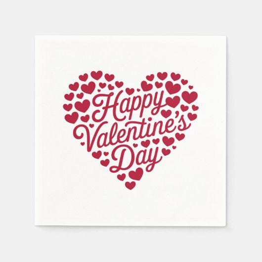 Happy Valentines Day Valentijn Love Heart Servet (Voorkant)