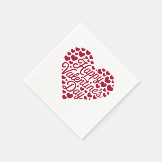 Happy Valentines Day Valentijn Love Heart Servet (Hoek)