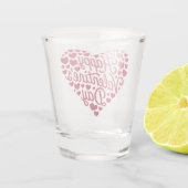 Happy Valentines Day Valentijn Love Heart Shot Glas (Achterkant)