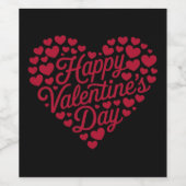 Happy Valentines Day Valentijn Love Heart Wijn Etiket (Enkel label)