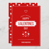 Happy Valentine's Day Valentijn Symbolen-kaart Feestdagenkaart (Voorkant / Achterkant)