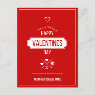 Happy Valentine's Day Valentijn Symbols Briefkaart
