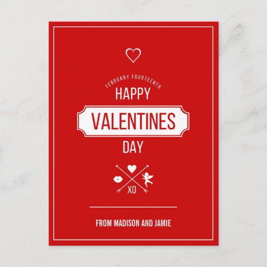 Happy Valentine's Day Valentijn Symbols Briefkaart (Voorkant)