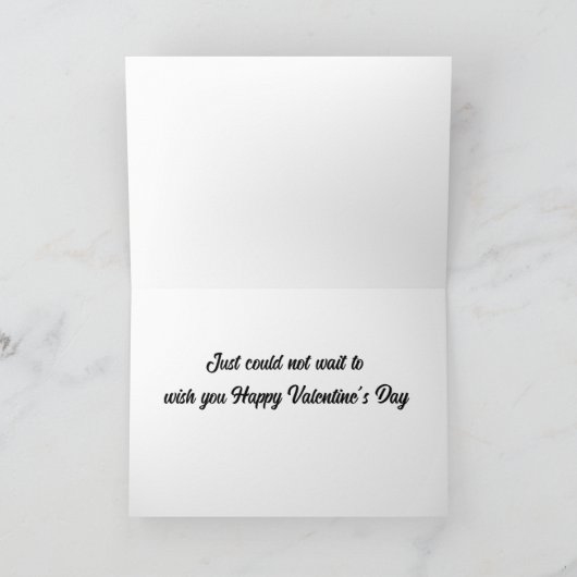 "HAPPY VALENTINE'S DAY" VAN UIT HET RAAM KIJKENDE  KAART (Binnen)