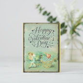  Happy Valentines Day Victoriaans Angel Briefkaart (Staand voorkant)