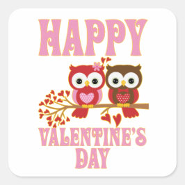 Happy Valentine's Day Vierkante Sticker
