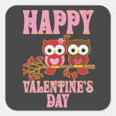 Happy Valentine's Day Vierkante Sticker (Voorkant)